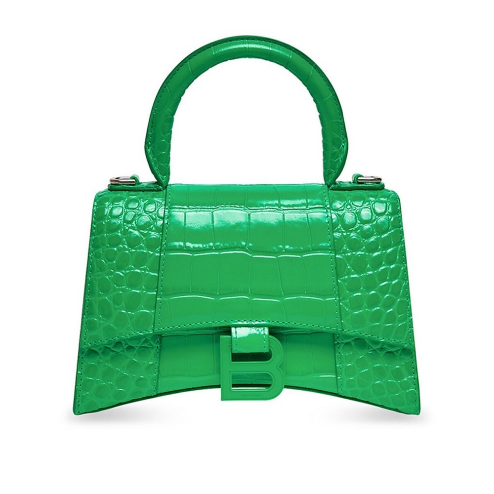 Balenciaga Hourglass XS Handbag Crocodile Embossed